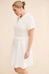 Flat White Twofer Tennis Dress
