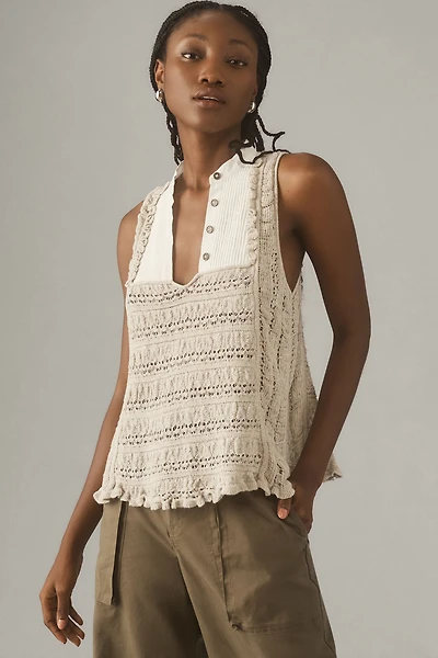 Open-Stitch Twofer Sweater Tank