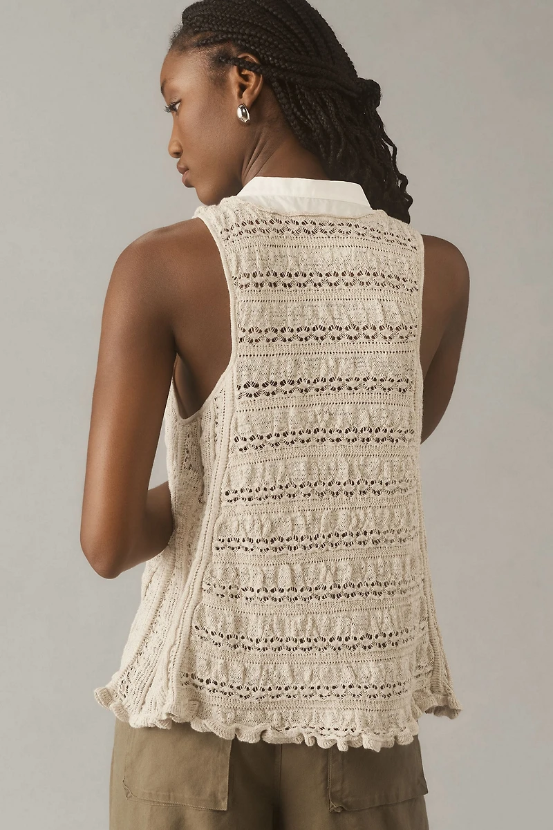 Open-Stitch Twofer Sweater Tank