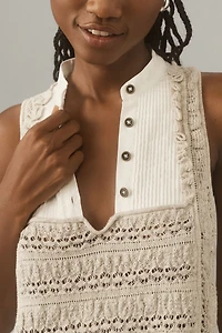 Open-Stitch Twofer Sweater Tank
