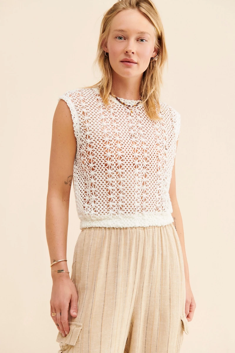 Sanctuary Crochet Knit Tank