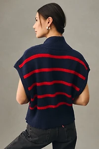 Maeve Striped Quarter-Zip Vest