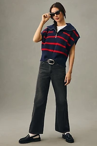 Maeve Striped Quarter-Zip Vest