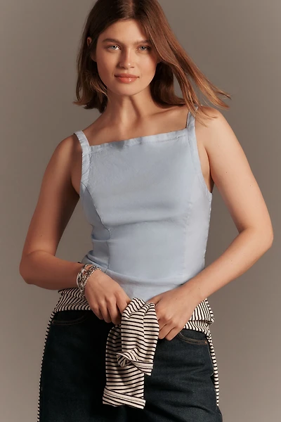 Maeve Sleeveless Straight-Neck Top