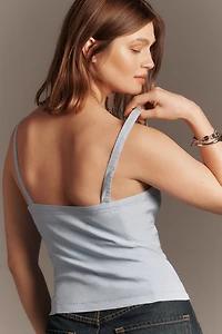 Maeve Sleeveless Straight-Neck Top