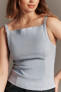 Maeve Sleeveless Straight-Neck Top