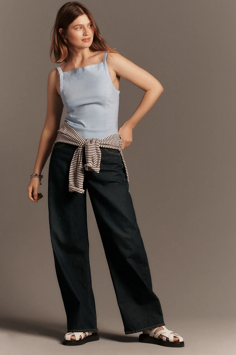 Maeve Sleeveless Straight-Neck Top