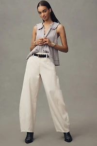 Pilcro The Keira Collared Button-Front Blouse: Tank Edition