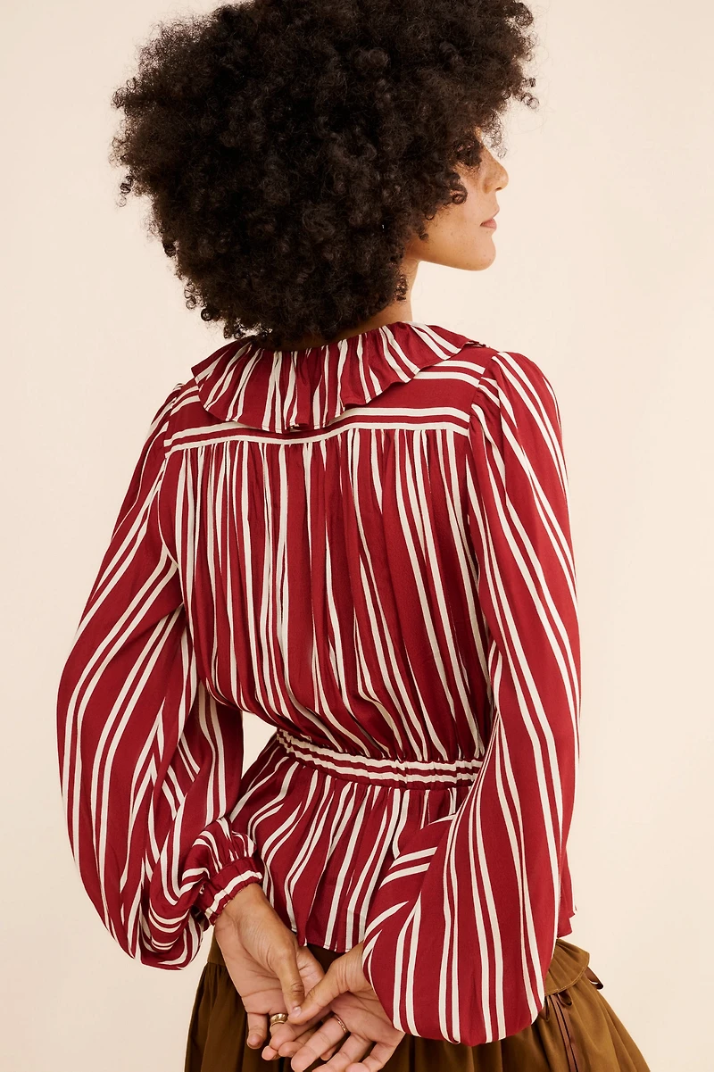 Plenty by Tracy Reese Balloon Sleeve Buttoned Blouse