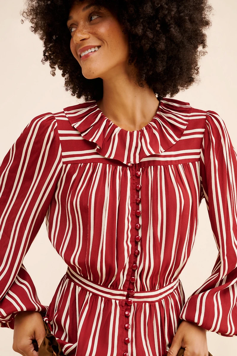 Plenty by Tracy Reese Balloon Sleeve Buttoned Blouse