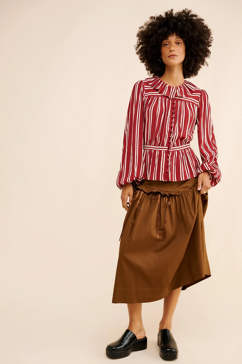 Plenty by Tracy Reese Balloon Sleeve Buttoned Blouse