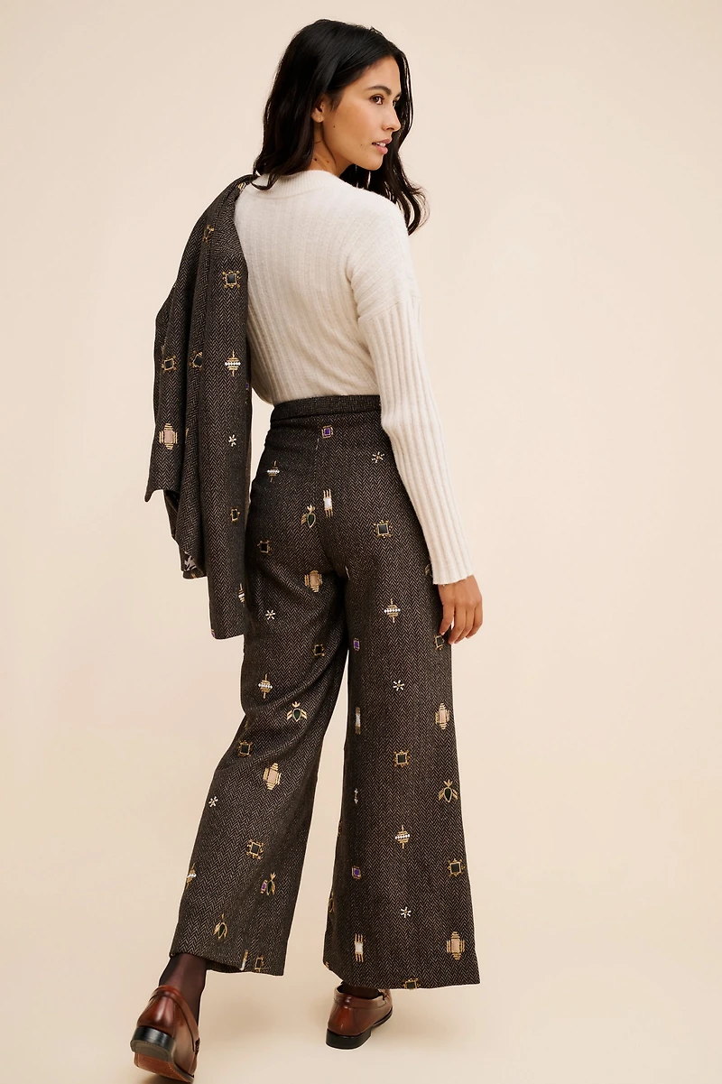 Nikita Mhaisalkar Decorated Wool Blend Menswear Pants