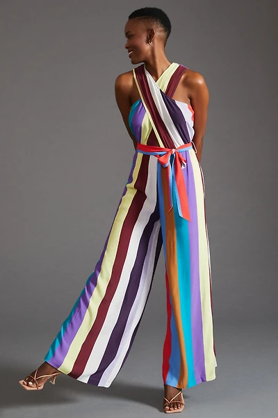 Plenty by Tracy Reese Criss-Cross Striped Jumpsuit
