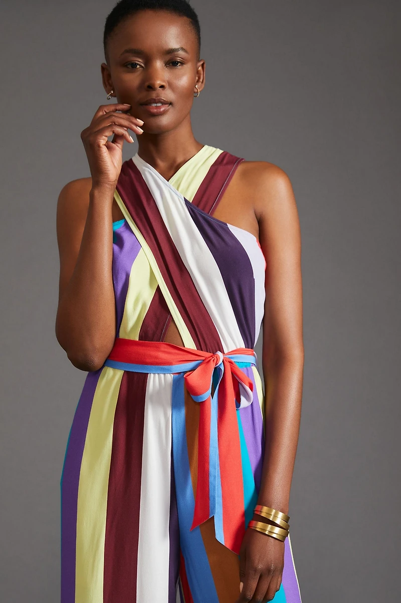 Plenty by Tracy Reese Criss-Cross Striped Jumpsuit