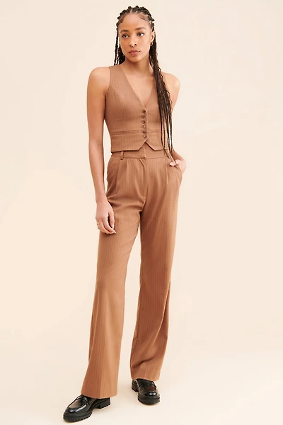 Favorite Daughter Pinstripe Cropped Vest