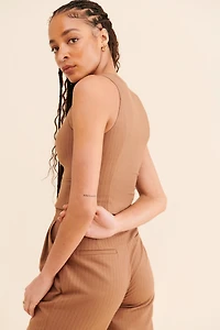 Favorite Daughter Pinstripe Cropped Vest