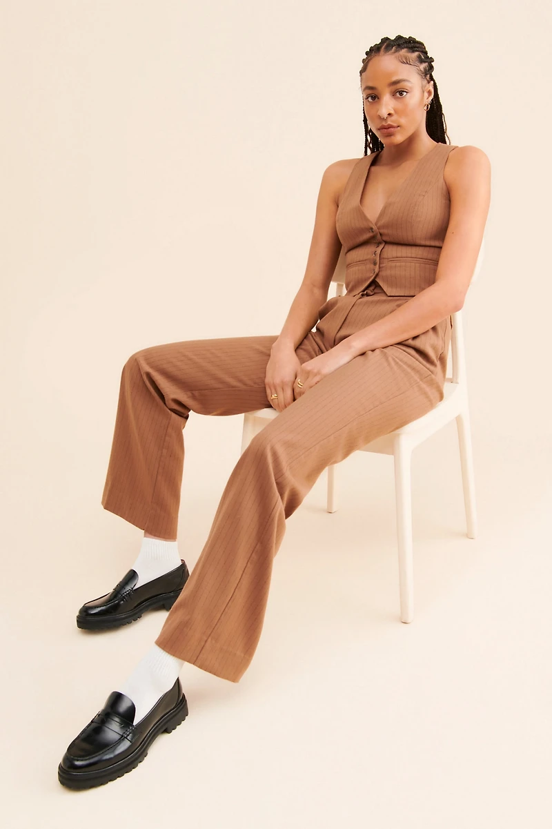 Favorite Daughter Pinstripe Cropped Vest