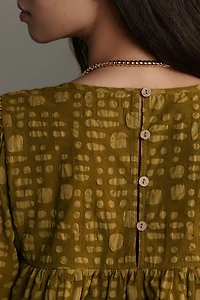 Porridge Short-Sleeve Textured Swing Top