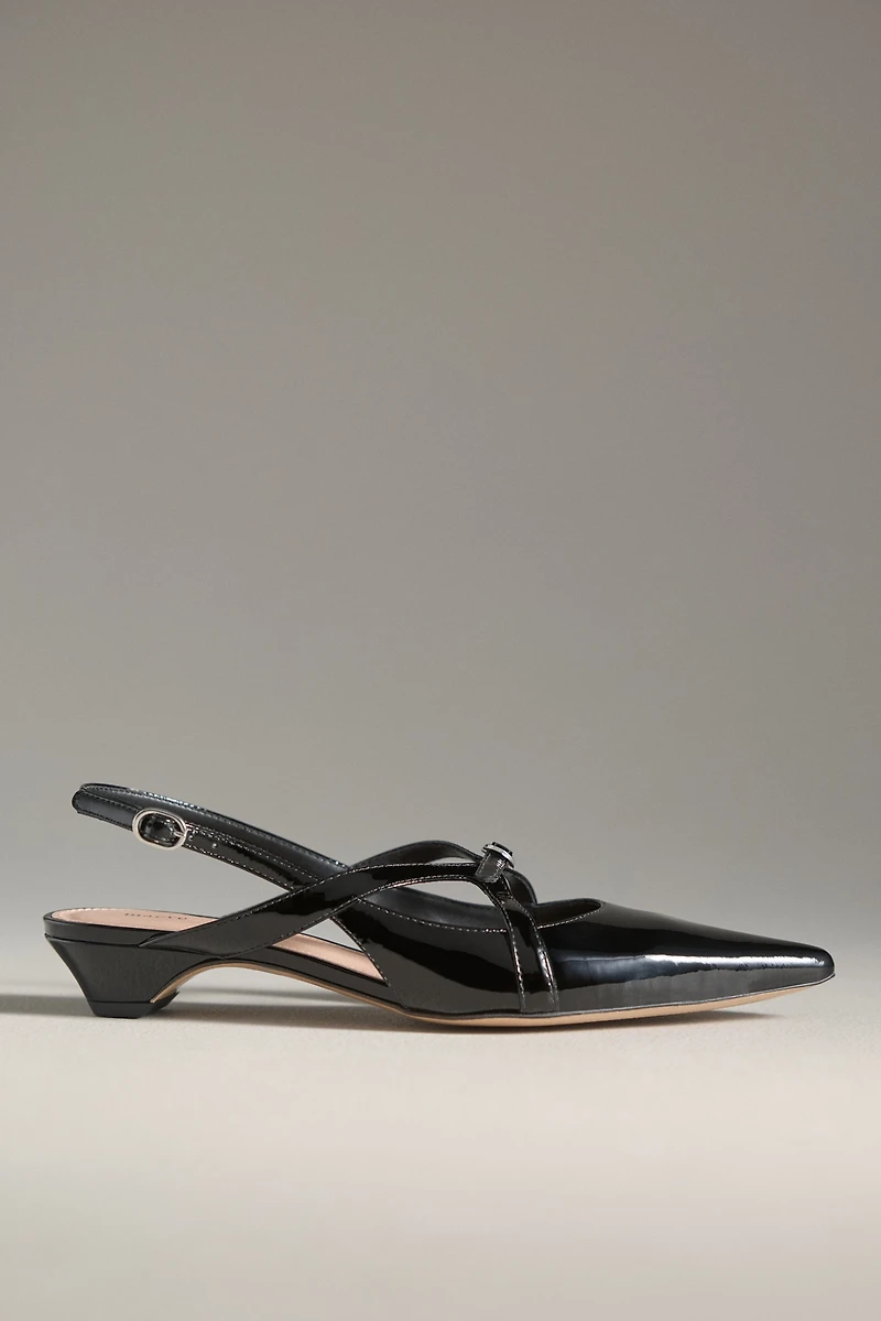 Maeve Buckled Slingback Kitten Heels