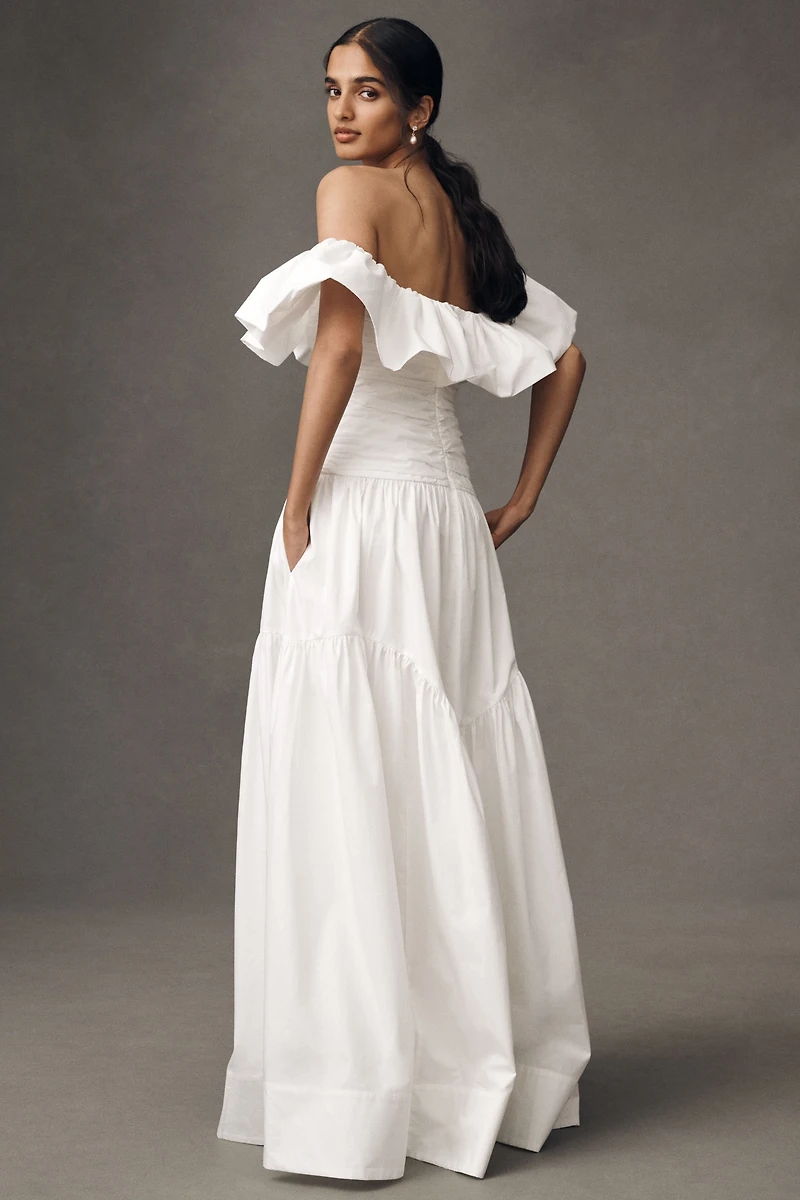 Shona Joy Maiori Off-The-Shoulder Ruched Maxi Dress