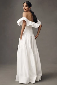 Shona Joy Maiori Off-The-Shoulder Ruched Maxi Dress