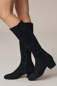 Silent D Suede Block-Heel Knee-High Boots