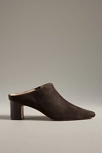 Silent D Sharpies Suede Pointed-Toe Block-Heel Mules