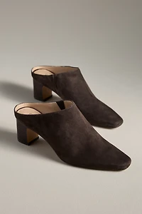 Silent D Sharpies Suede Pointed-Toe Block-Heel Mules