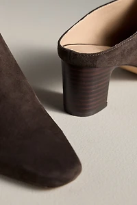 Silent D Sharpies Suede Pointed-Toe Block-Heel Mules
