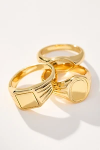 Luv Aj Signet Stacker Rings, Set of 3