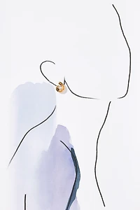 Luv Aj Wave Bezel Twist Stud Earrings