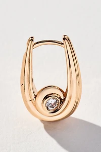 Luv Aj Wave Bezel Hoop Earrings