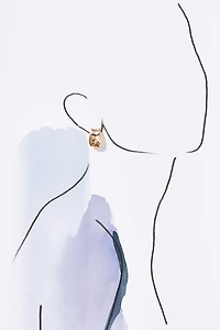 Luv Aj Wave Bezel Hoop Earrings