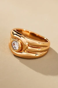 Luv Aj Wave Bezel Ring