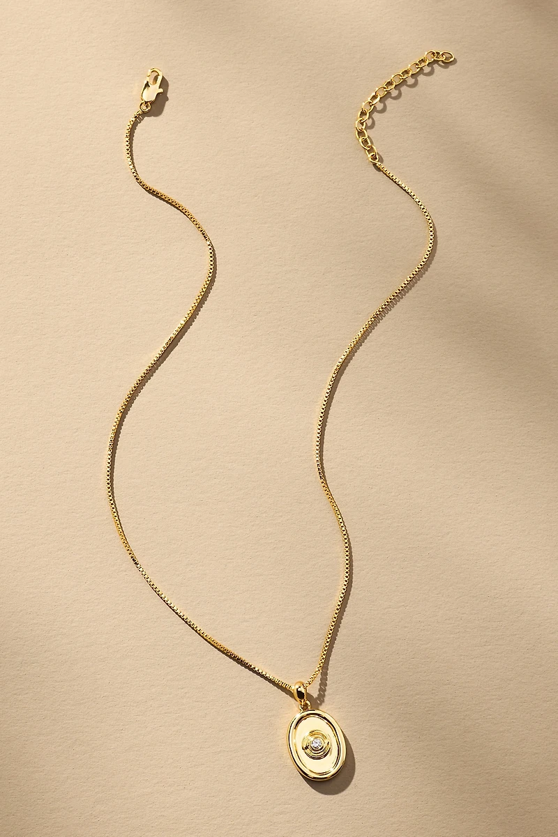 Luv Aj Wave Bezel Locket Necklace