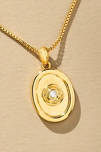 Luv Aj Wave Bezel Locket Necklace