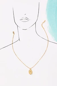 Luv Aj Wave Bezel Locket Necklace