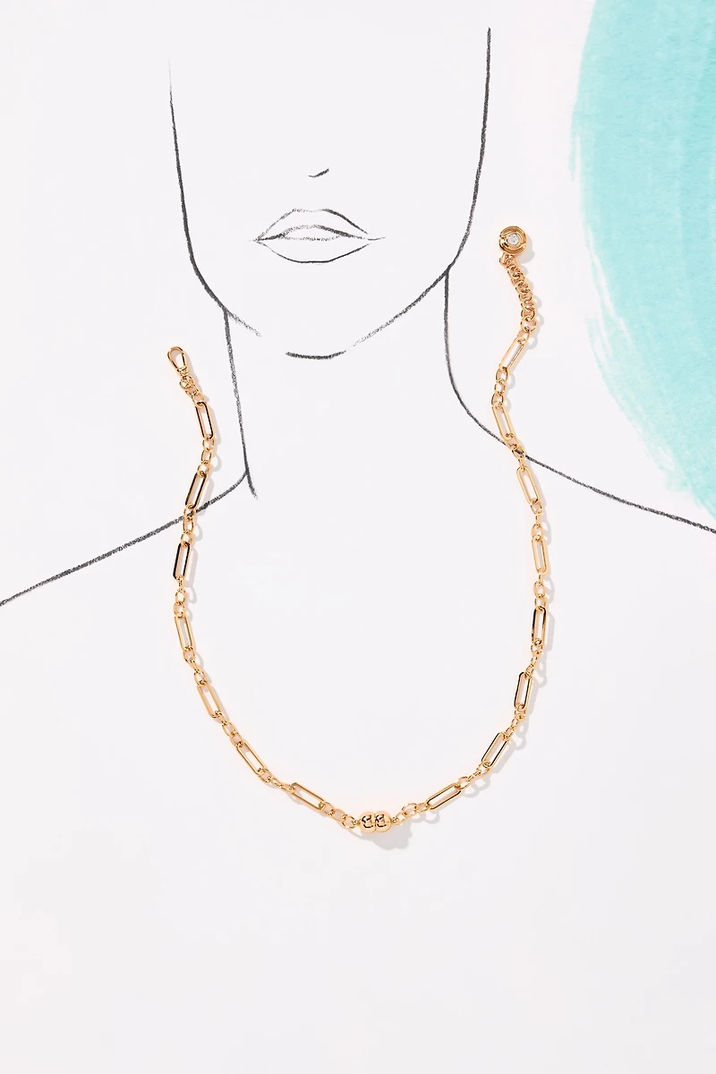Luv Aj Wave Bezel Lariat Necklace
