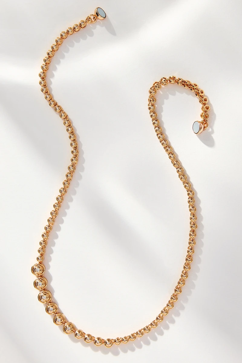 Luv Aj Wave Graduated Bezel Tennis Necklace
