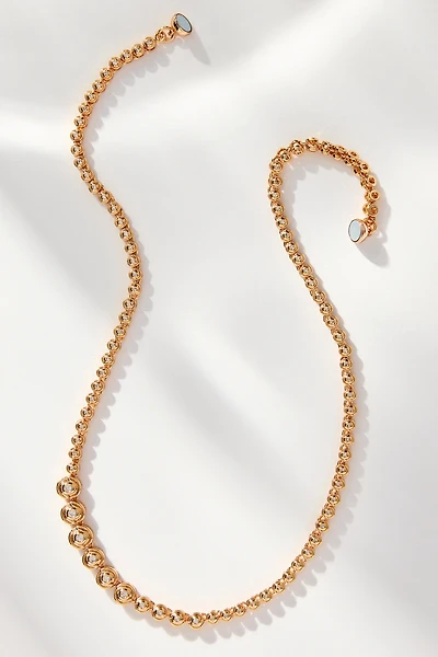Luv Aj Wave Graduated Bezel Tennis Necklace