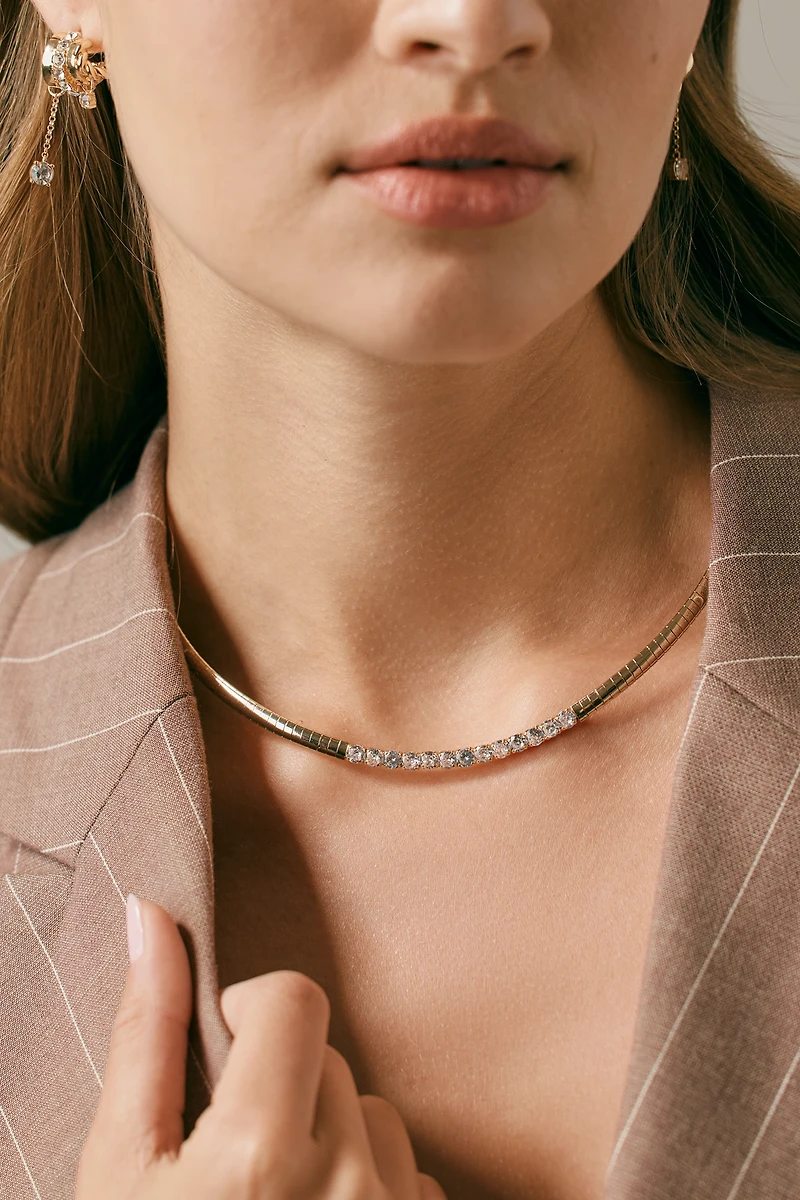 Crystal Collar Snake Chain Necklace