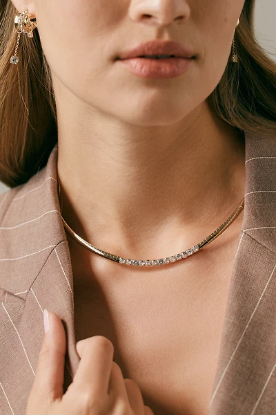 Crystal Collar Snake Chain Necklace