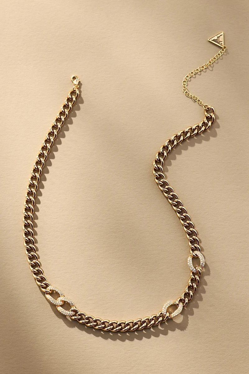 Pavé Crystal Curb Chain Necklace