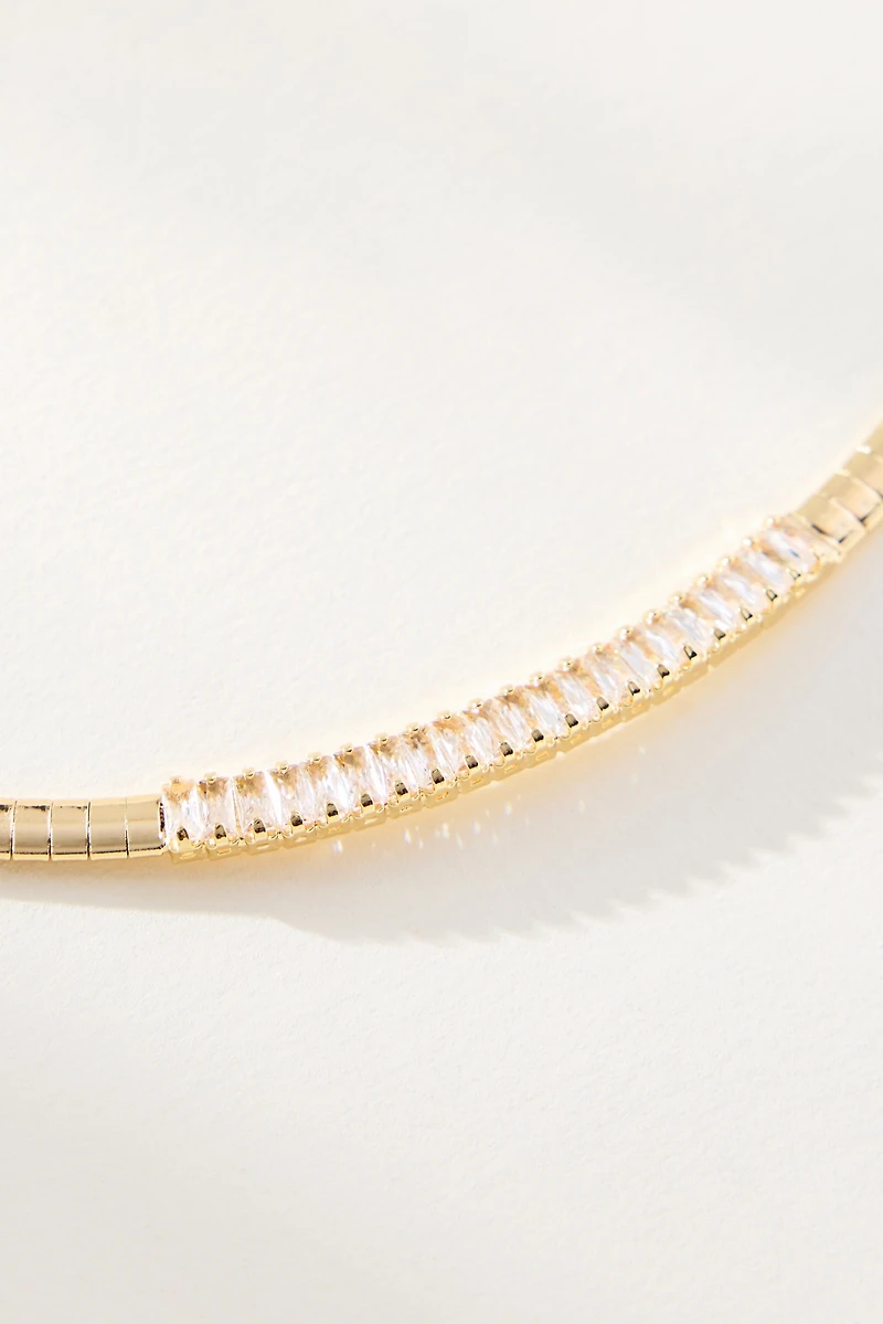 Baguette Crystal Flat Chain Necklace