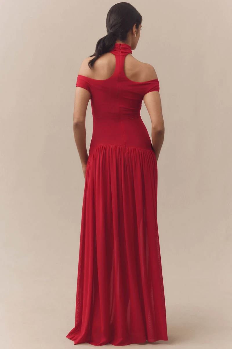 BEC + BRIDGE Deija Off-Shoulder Drop-Waist Maxi Dress