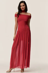 BEC + BRIDGE Deija Off-Shoulder Drop-Waist Maxi Dress
