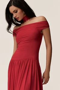 BEC + BRIDGE Deija Off-Shoulder Drop-Waist Maxi Dress