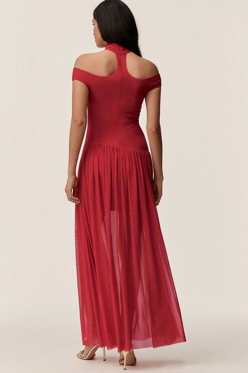 BEC + BRIDGE Deija Off-Shoulder Drop-Waist Maxi Dress
