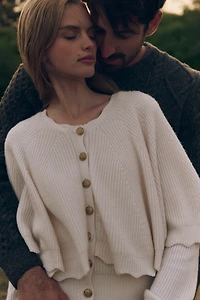LoveShackFancy Daelyn Capelet Cardigan Sweater
