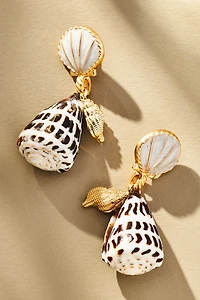 Speckled Shell Drop Earrings